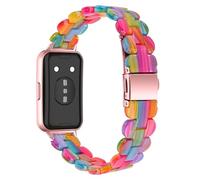 AISPORTS Compatible for Huawei Band 11/11 Pro Strap Resin for Women Men, Adjustable Solid Lightweight Crystal Resin Sport Wristband Metal Buckle Bracelet Replacement Strap for Huawei Band 11/11 Pro