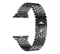 AISPORTS Compatible with Apple Watch Strap 40mm 38mm for Women Men, Adjustable Stainless Steel Metal Bracelet Sport Wristband Replacement Strap for Apple Watch SE/iWatch Series 6/5/4/3/2/1, Black