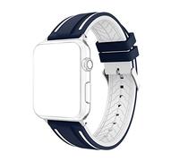AISPORTS Compatible with Apple Watch Strap 42mm 41mm 40mm 38mm Silicone for Women Men, Soft Breathable Sport Wristband Metal Bracelet Replacement Strap for Apple Watch Series 10/9/8/7/6/5/4/3/2/1/SE