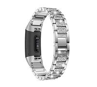 AISPORTS Compatible with Fitbit Charge 3/4 Strap for Women, Crystal Bling Glitter Diamond Jewelry Adjustable Sport Wristband Metal Bracelet Replacement Strap for Fitbit Charge 3/4 Fitness Tracker