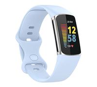 AISPORTS Compatible with Fitbit Charge 6/5 Strap Silicone for Women Men, Soft Flexible Breathable Silicone Sport Wristband Metal Clasp Bracelet Replacement Strap for Fitbit Charge 6/5 Activity Tracker