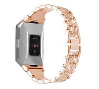 AISPORTS Compatible with Fitbit Ionic Strap for Women, Adjustable Stainless Steel Crystal Diamond Rhinestone Jewelry Bling Glitter Metal Bracelet Sport Wristband Replacement Strap for Fitbit Ionic