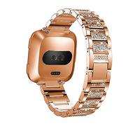 AISPORTS Compatible with Fitbit Sense 2/Versa 4 Strap for Women, Crystal Bling Glitter Diamonds Rhinestones Jewelry Metal Bracelet Wristband Replacement Band for Fitbit Sense 2/Versa 4