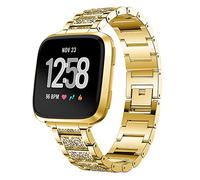 AISPORTS Compatible with Fitbit Versa 2 Strap for Women, Crystal Bling Glitter Diamonds Rhinestones Jewelry Metal Bracelet Wristband Replacement Strap for Fitbit Versa 2/Versa/Versa Lite Smart Watch