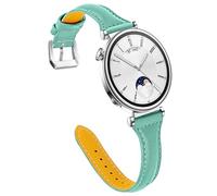 AISPORTS Compatible with Garmin Forerunner 265S/255S Strap Leather for Women, 18mm Quick Release Watch Strap Soft Breathable Leather Wristband Bracelet Replacement Strap for Garmin Rey/Captain Marvel