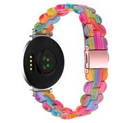 AISPORTS Compatible with Garmin Lily 2 Strap Resin for Women Men, 14mm Adjustable Solid Lightweight Crystal Resin Sport Wristband Metal Buckle Bracelet Replacement Strap for Garmin Lily 2 Smart Watch