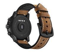 AISPORTS Compatible with Garmin Venu 3/Venu 2 Strap, 22mm Soft Breathable Leather Silicone Hybrid Wristband Replacement Strap for Garmin Forerunner 255/265/745/Darth Vader/First Avenger/Vivoactive 4