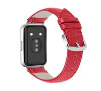 AISPORTS Compatible with Huawei Band 11/11 Pro Strap Leather for Women Men, Soft Breathable Leather Sport Wristband Bracelet Metal Buckle Replacement Strap for Huawei Band 11/11 Pro Fitness Tracker