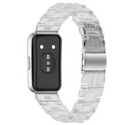 AISPORTS Compatible with Huawei Band 11/11 Pro Strap Resin for Women Men, Adjustable Solid Lightweight Crystal Resin Sport Wristband Metal Buckle Bracelet Replacement Strap for Huawei Band 11/11 Pro