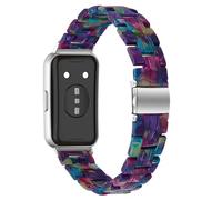 AISPORTS Compatible with Huawei Band 11/11 Pro Strap Resin for Women Men, Adjustable Solid Lightweight Crystal Resin Sport Wristband Metal Buckle Bracelet Replacement Strap for Huawei Band 11/11 Pro