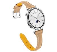 AISPORTS Compatible with Huawei Watch 5 42mm/GT5 Pro 42mm Strap Leather, 18mm Quick Release Watch Strap Soft Breathable Leather Wristband Bracelet Replacement Strap for Huawei Watch GT6/GT5/GT4 41mm
