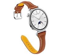 AISPORTS Compatible with Huawei Watch 5 42mm/GT5 Pro 42mm Strap Leather, 18mm Quick Release Watch Strap Soft Breathable Leather Wristband Bracelet Replacement Strap for Huawei Watch GT6/GT5/GT4 41mm