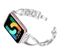 AISPORTS Compatible with Samsung Galaxy Fit 3 Strap for Women, Adjustable Crystal Bling Glitter Diamonds Rhinestones Jewelry Metal Bracelet Sport Wristband Replacement Strap for Samsung Galaxy Fit 3