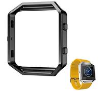 AISPORTS Fitbit Blaze Frame Stainless Steel Metal Watch Frame Holder Shell Replacement Housing Protective Case Cover for Fitbit Blaze Smart Watch, Black