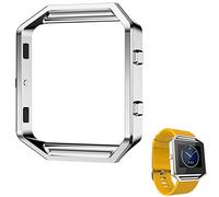 AISPORTS Fitbit Blaze Accessory Frame - Stainless Steel Metal Watch Holder Shell, Protective Case Cover for Fitbit Blaze Smart Watch, Silver