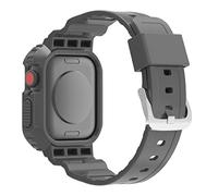 AISPORTS Silicone Strap Compatible for Apple Watch Strap 41mm with Bumper Case, Crystal Transparent Clear Soft TPU Silicone Rugged Shell Protective Case Cover with Strap for iWatch Series 9/8/7 41mm