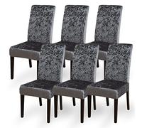 Aisprts Chair Covers, Crushed Velvet Dining Chair Slipcovers Set of 6 Removable Washable Stretch Chair Covers for Dining Chairs, Chair Protector Decoration Covers