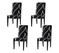 Aisprts Dining Room Chair Covers Slipcovers Set of 4 or 6, Stretch Removable Washable Dining Chair Protector Decoration Cover Seat Slipcover for Hotel,Ceremony,Banquet,Kitchen,Restaurant,Home