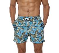 Aisprts Mens Swimming Shorts Waterproof Quick Dry Swimming Trunks Surfing Board Shorts Beach Shorts with Mesh Lining 3 Pockets