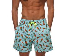 Aisprts Mens Swimming Shorts Waterproof Quick Dry Swimming Trunks Surfing Board Shorts Beach Shorts with Mesh Lining 3 Pockets