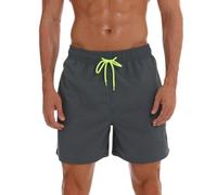 Aisprts Mens Swimming Shorts Waterproof Quick Dry Swimming Trunks Surfing Board Shorts Beach Shorts with Mesh Lining 3 Pockets