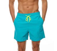Aisprts Mens Swimming Shorts Waterproof Quick Dry Swimming Trunks Surfing Board Shorts Beach Shorts with Mesh Lining 3 Pockets