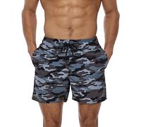 Aisprts Mens Swimming Shorts Waterproof Quick Dry Swimming Trunks Surfing Board Shorts Beach Shorts with Mesh Lining 3 Pockets