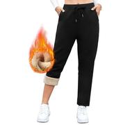 Aisprts Women’s Fleece Lined Joggers Sweatpants Winter Warm Soft Tracksuit Bottoms Thermal Sherpa Trousers Lounge Pants with Pockets for Running Workout Casual Wear