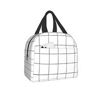 Aisquw White Checkered Bags, Reusable Snack Bag Food Container For Boys Girls Men Women School Work Travel Picnic Waterproof Outdoors Game Handbags For Adults