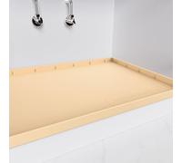 Aisslro Under Sink Mat for Bathroom Waterproof, 25" x 19" Silicone Cabinet Liner, Fit 25" Standard Cabinet, Shelf Liner Under Sink Liner Kitchen Bathroom, Under Sink Organizer Protector (Brown)
