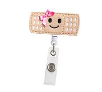 Aissmmeio Felt Retractable Badge Reel, Cute Medical Organ(Band-Aid) Pattern ID Badge Holder with 360° Rotatable Alligator Clip, Lightweight Durable Name Tag Reel for Healthcare Worker 1Pcs