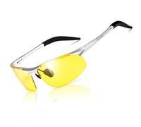 AISSWZBER Night Vision Glasses Driving Sports Anti-glare HD Polarized For Men 8177 silver Size: Medium