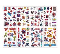 Aisszhao Boys Cartoon Temporary Tattoos, 8 Sheets, Waterproof, Large Size, Superhero-Themed, Ages 3+