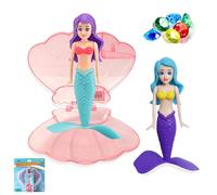 Aisszhao Mermaids Pool Diving Toy Set with Shell Gem Toys,Swimming Pools Sinking Toy Mermaid Underwater Diving Toys,Kids Swimming Pool ToyAccessories,Diving Games Training Girls MermaidGifts