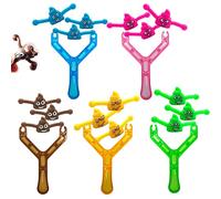 Aisszhao Poo Slingshot Toy Set for Kids Adults, 5 15 Mochi Squishy Toys, Prank Poop Emoji Bullets Shooting Joke Funny Mini Rubber Flying Party Bag Fillers /Colorful (AZPOO123)