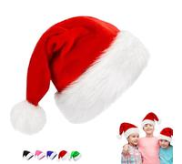 Aisszhao Red Christmas Hat Santa Hat for Kids,Thickened Plush Santa Claus Hat,Unisex Velvet Father Classic Christmas Hat Costume,Kids/Adult Christmas Party Hat Cap for Christmas New Year Festive Gift