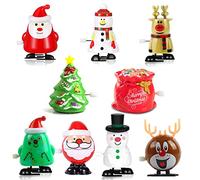 Aisszhao Xmas Wind Up Toys Kids,9 Pack Xmas Party Toys Set Novelty Clockwork Toy Walking Wind-up Spring Toy Xmas Stocking Funny Jumping Toys Xmas Party Favor Goody Bag Filler (AZ-ft123)