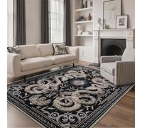 Aisthitiki Snake Washable Rug 5x7 Gothic Animal Rugs Soft Low-Pile Thin Area Rugs for Living Room Bedroom Dining Modern Art Deco Rug Black Gold