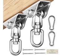 Aisto Heavy Duty Swing Hangers for Wooden Sets 2000 LB Capacity Hammock Hanger 360 Swivel Stainless Steel Swing Hardware Accessories 2 Packs for Porch Playground Yoga Heavy Bag