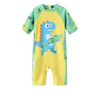 Aisyee Baby Boy Swimsuit Short Sleeve Swimming Costume Baby Boy One Piece Dinosaurs Swimming Suit 18-24 Months