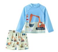 Aisyee Baby Boys Rash Vest Swim Shorts Kids Swimming Costume Set 6M-6Y | UPF 50+ sun protection, quick-dry, soft & stretchy, adjustable waist, chlorine-resistant, durable, for beach, pool, holidays