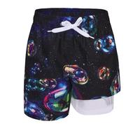 Aisyee Boys Swim Trunks 2 in 1 Compression Liner Swimming Shorts Kids Surfing Running Sport Shorts Age 13-14 Years