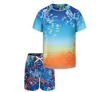 Aisyee Boys Swimming Costume Kids Rash Vest and Swim Shorts Set 6-7 Years