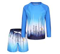 Aisyee Boys Swimming Costume Kids Rash Vest and Swim Shorts Set 7-8 Years