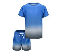 Aisyee Boys Swimming Costume Kids Rash Vest and Swim Shorts Set 7-8 Years