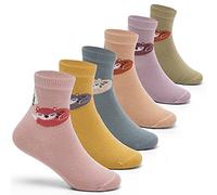 Aisyee Girls Cotton Crew Socks Kids Seamless Socks Colorful Quarter Girls Socks Size 9-11/5-6 Years 7 Years Mix Fox 8107G