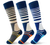 Aisyee Ski Socks Boys Warm Socks Kids Long Socks Cozy Thick Winter Socks for Boys Size 11-13 Age 8-10 Years, Mix Stripe 9221