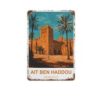 Ait Ben Haddou Morocco Retro Design Tin Paintings Vintage Tin Sign