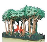 AIT PAPER ART Birthday Forest Pop Up Card-Deer in the Forest 3D Popup Greeting Cards for Anniversary Valentine's Day (Green)