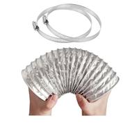 AITAF Aluminum Foil Ducting Hose Ø 80/100/110/120/150/160/170/180/200mm 2 Clamps Include for Bathroom,Kitchen,Toilet,Extractor Fan (Color : 1.5m, Size : 120mm)
